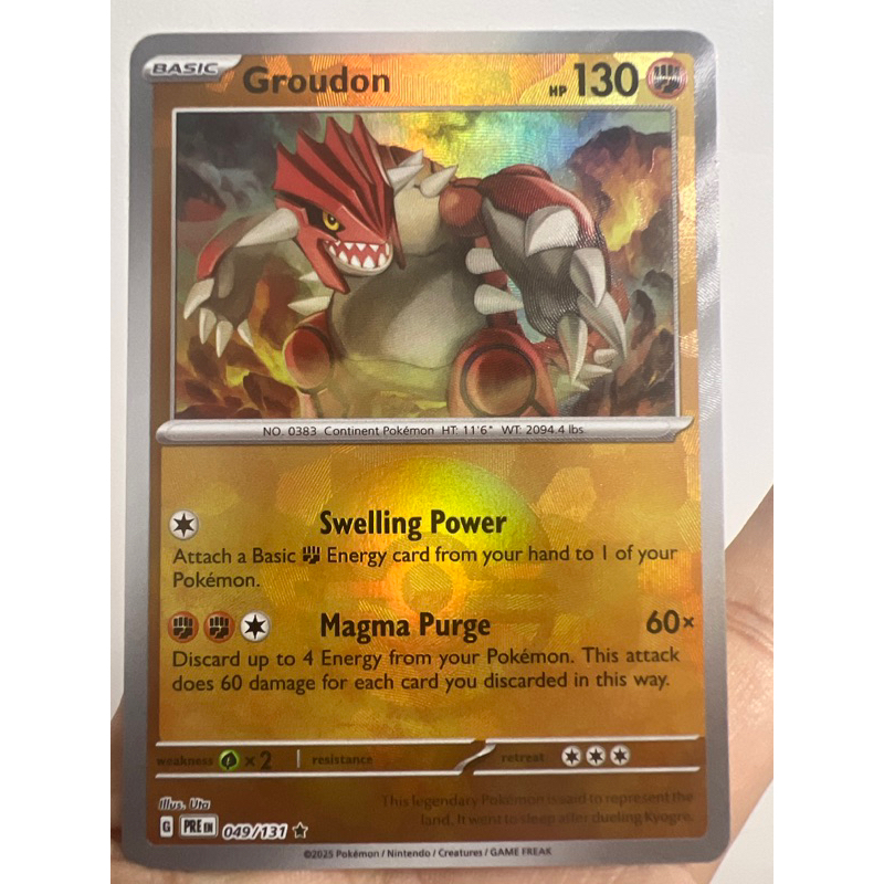 Carte Pokémon Groudon 049/131 Holographique Évolutions Prismatiques