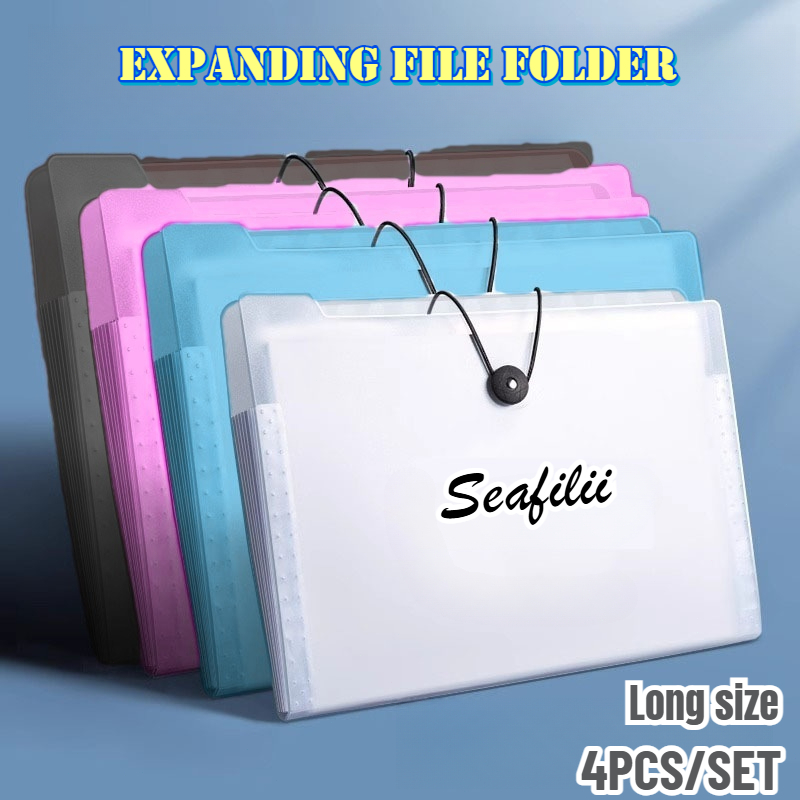 Seafilii 4PCS Long Size Expanding File Folder Paper Organizers ...