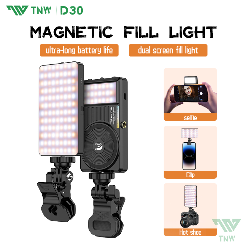 TNW D30 Selfie Fill Light Magnetic Mini LED Fill Light With Clip For ...