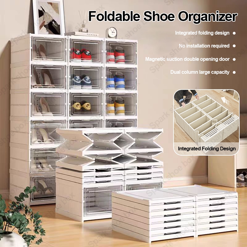 Transparent shoes rack storage shoe box organizer Shoe Box foldable ...