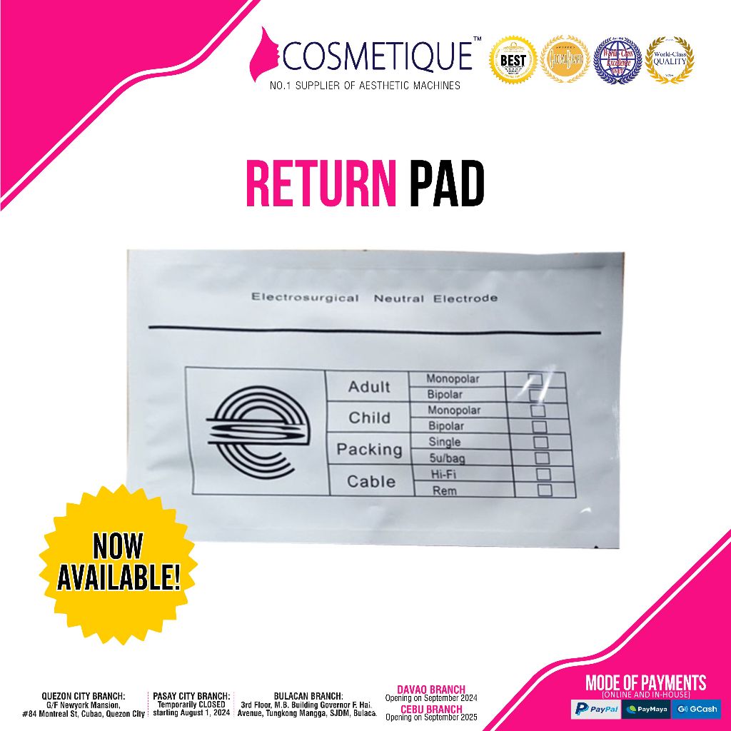 RETURN PAD FOR EXILIFT/THERMALIFT TREATMENT | Shopee Philippines