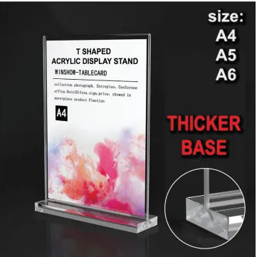 A4 A5 A6 Acrylic Menu Display Stand Double Side Clear Desk Display T ...