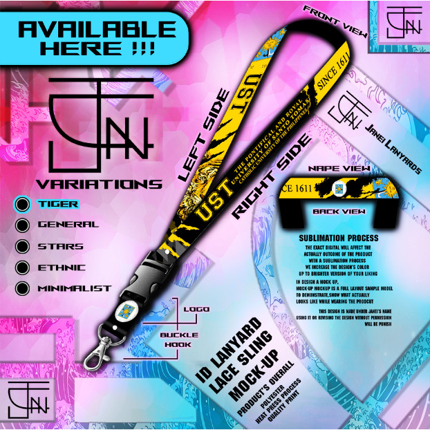 UST Black Variant | University of Santo Tomas | ID Lace Lanyard with ...