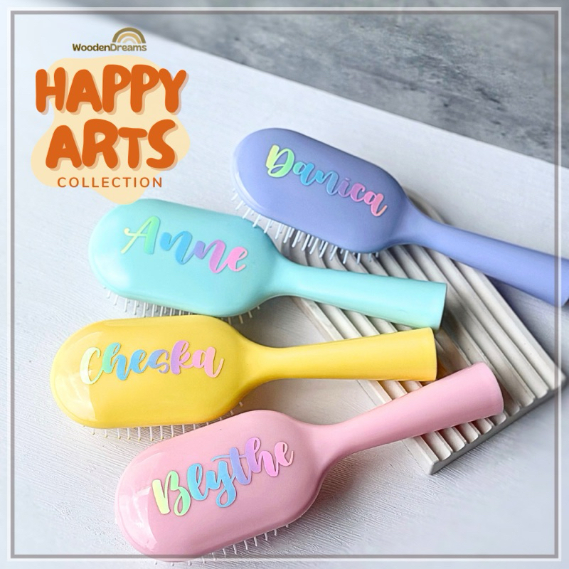 Personalized MERIDA Massage Hairbrush Macaron Pastel Colors Gift Idea ...