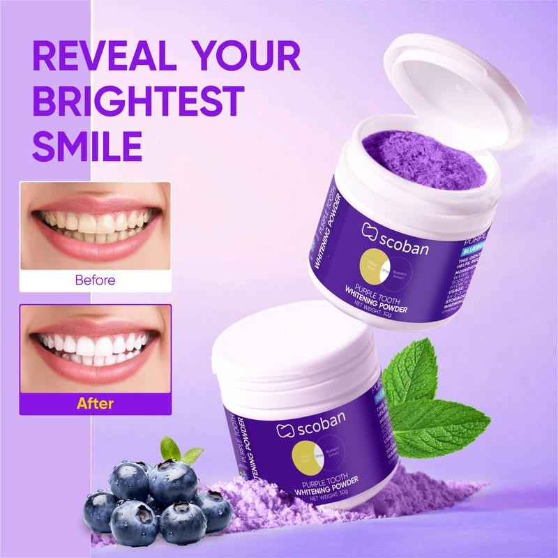 Scoban Purple Teeth Powder-Fresh Breath with Optical Color Repair 30g ...