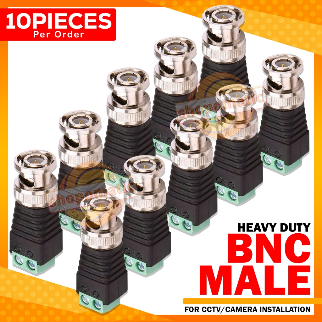 Bestga 10 Stück BNC Stecker Set | Für Koax & CAT5/6 Kabel | CCTV Kamera, DVR, Video-Überwachung