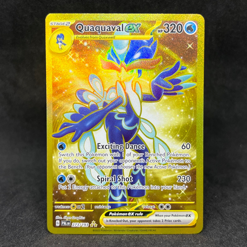 Pokemon TCG Quaquaval ex Gold Secret Rare 273/193 2023 Scarlet & Violet  Paldea Evolved | Shopee Philippines