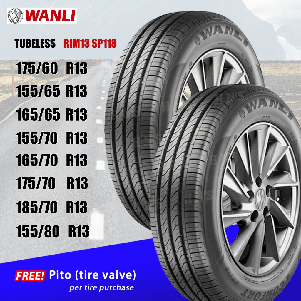 Wanli Tubeless Tires RIM13 SP118 155/80 R13 185/70 R13 175/70 R13 165/ ...