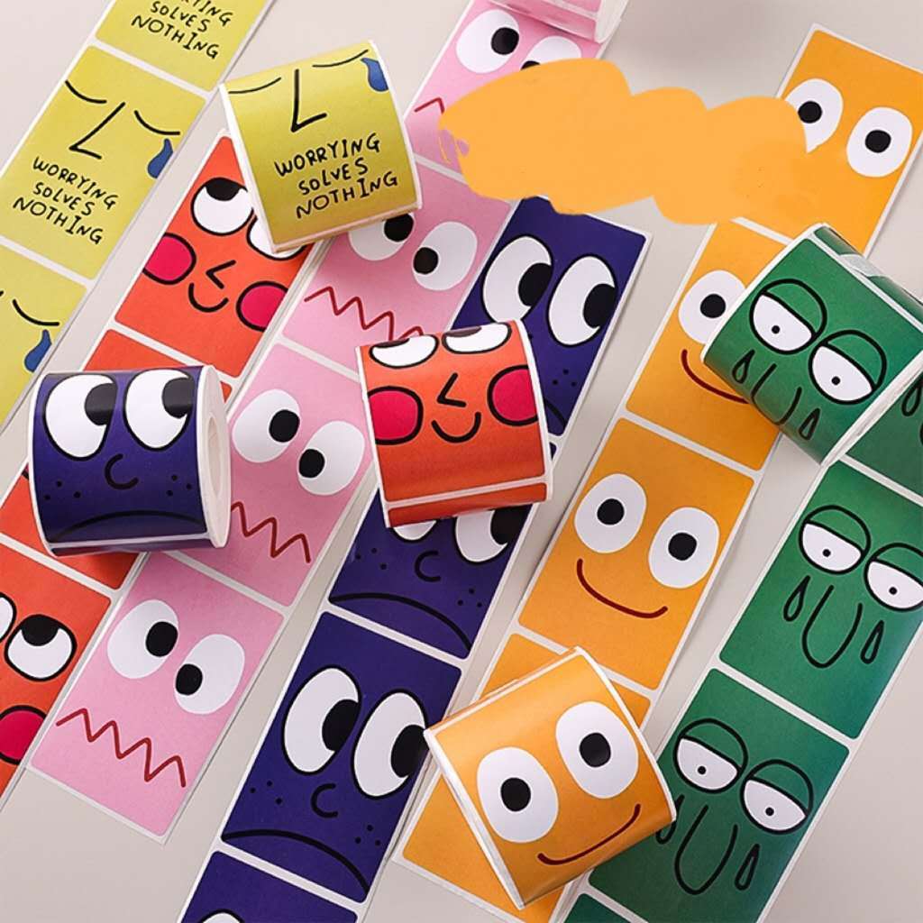 500pcs cartoon funny stickers (suitable for decorating gift boxes, cake ...