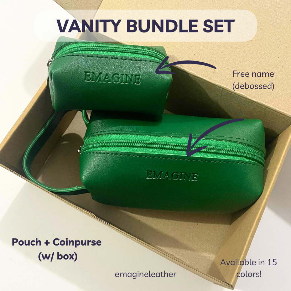 Vanity Bundle Set (Pouch and Coin purse with box) by EMAGINE | Shopee ...