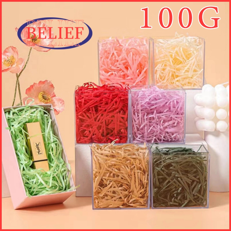100G Crushed Papercut Paper Gift Box Paper Fillers Crinkled Colorful ...