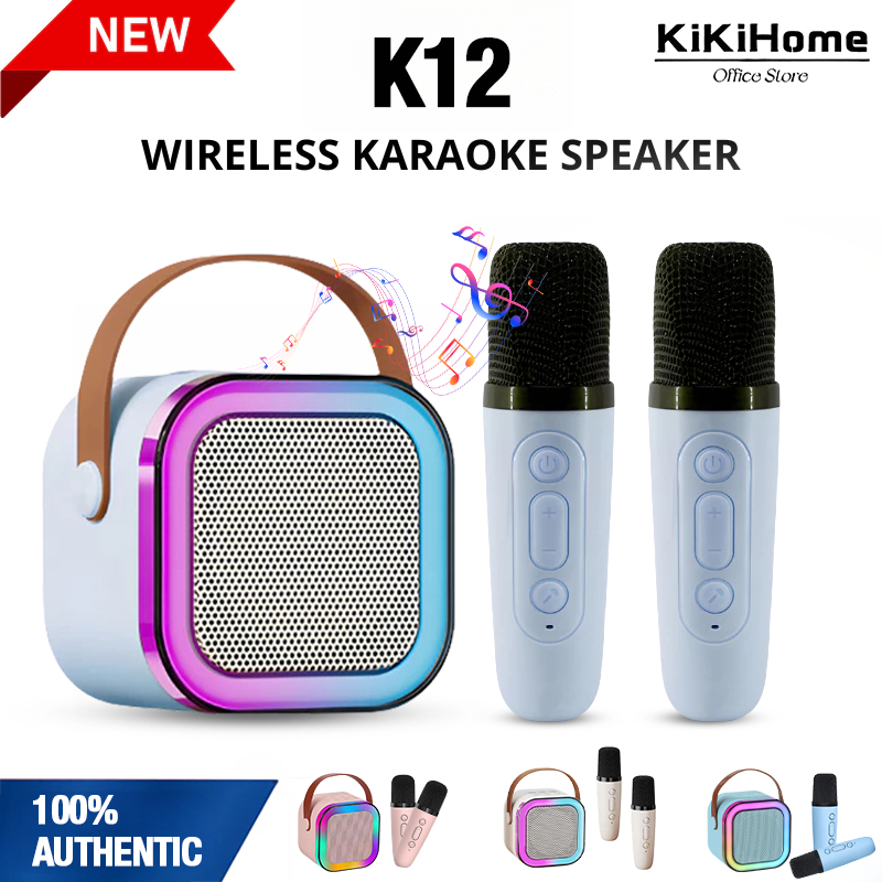 K12 Mini Karaoke Wireless Audio Speaker With 2 Microphone for Home ...