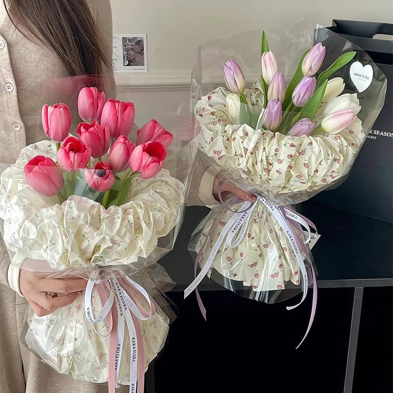 Flower Bouquet Wrapping Paper Hand-Kneaded Paper Floral Wrapping Paper ...