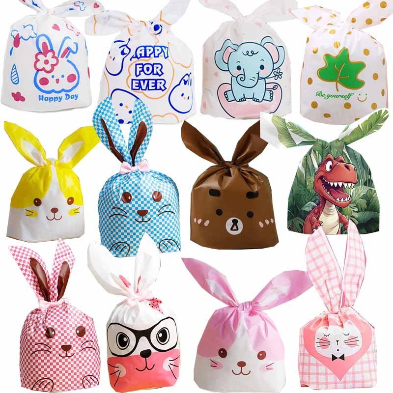 50pcs Cute Bunny Rabbit Ear Bag Loot Bags Goodie Candy Cookies Bag Kids ...