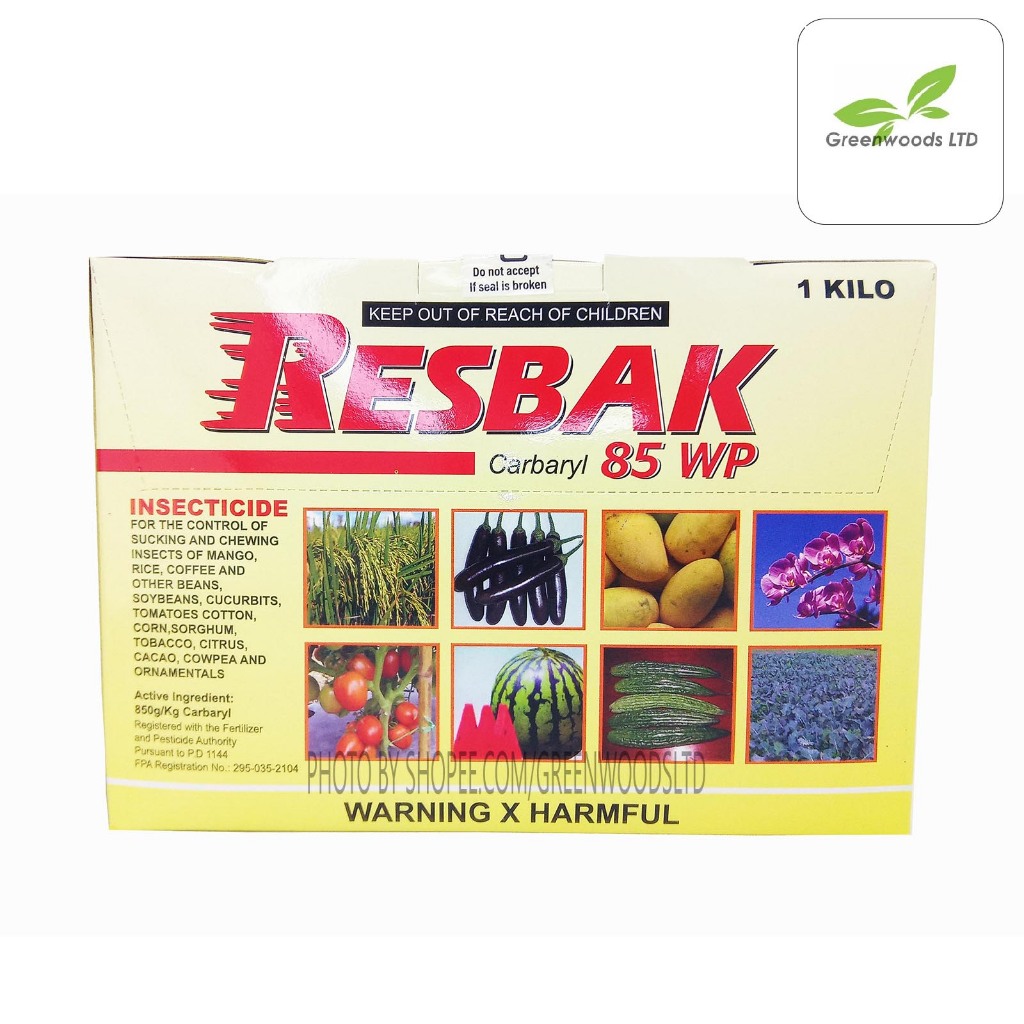 Resbak Carbaryl 85WP 1 BOX WHOLESALE (1KG) Insecticide by Vann Hawk ...