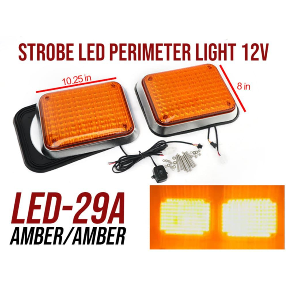 Amber LED Vehicle Light Square Perimeter Strobe Light | Shopee Philippines