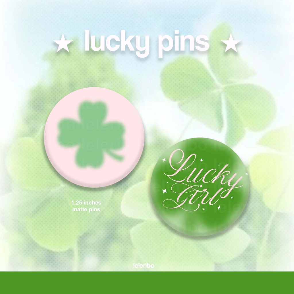 Lucky Girl Clover Button Pins by leleribo | Shopee Philippines
