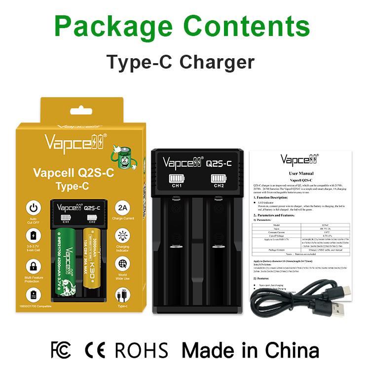 VC Q2S-C Smart Battery TYPE C Charger for Li-Ion Batteries | Shopee ...