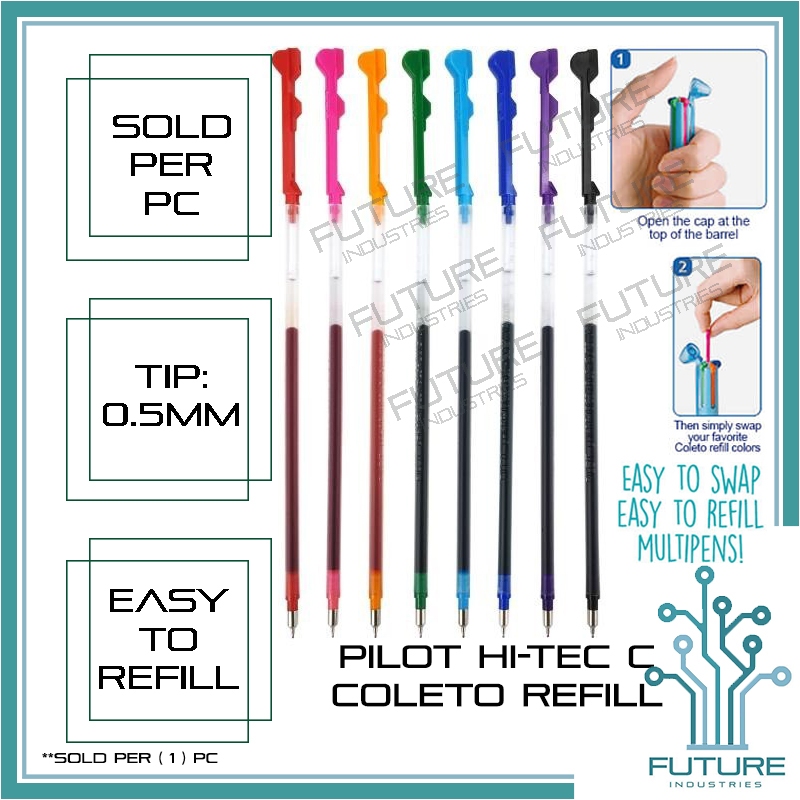 Pilot Hi-Tec-C Coleto Refill 0.5mm Hitec C Hitech C Multi-pen Refills ...