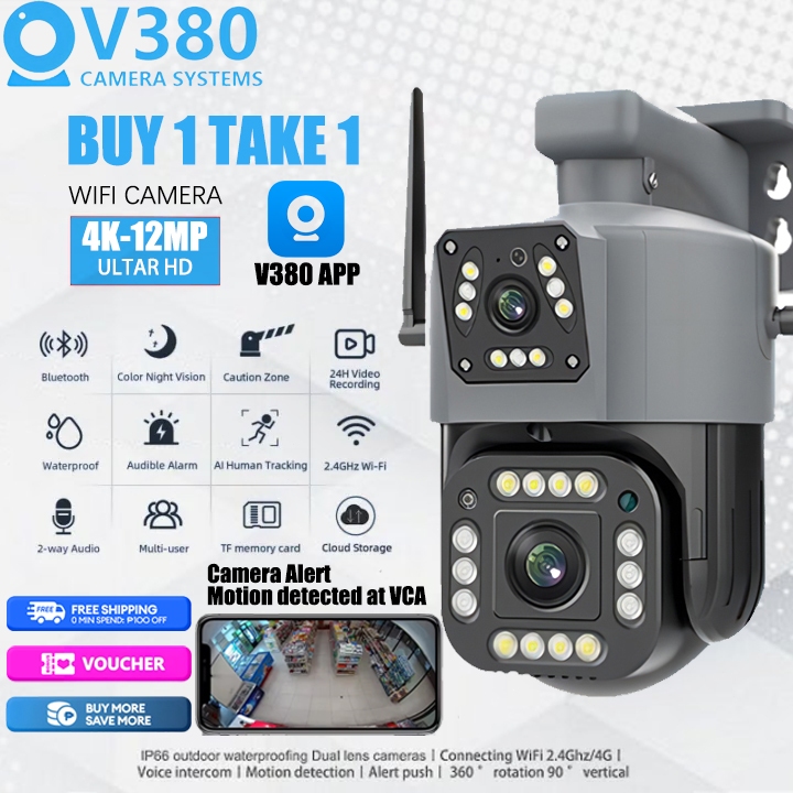 BUY 1 TAKE 1 V380 PRO CCTV Camera 4K No WIFI Needed Outdoor Waterproof ...
