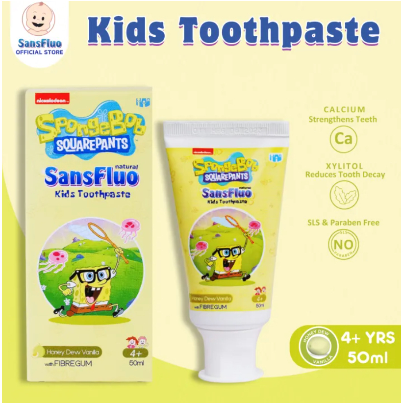 SansFluo Natural Kids Toothpaste Honeydew Vanilla 50ml | Shopee Philippines