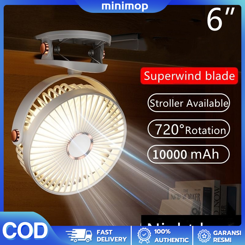 Desk Fan with Light mini rotating clip fan portable Outdoor stroller ...