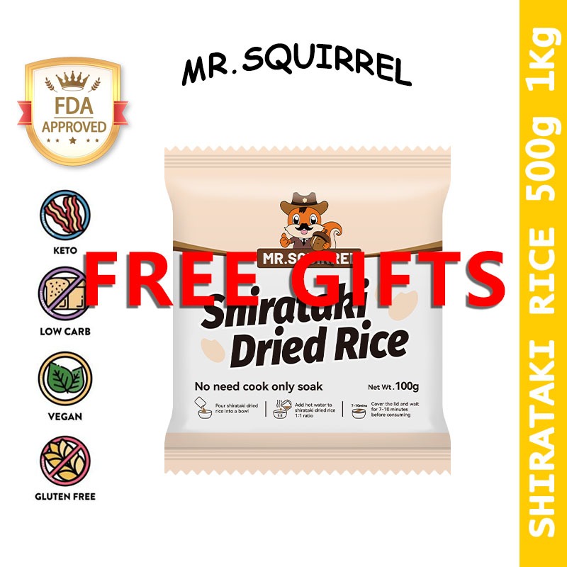 【Free Gifts】 Dry / Dried Shirataki Rice Original 500g 1kg Konjac Rice ...