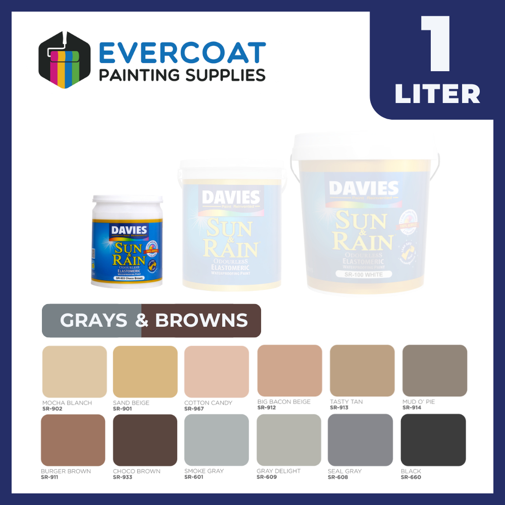 Davies Paints Sun Rain 1-Liter (Grays Browns) Shopee Philippines