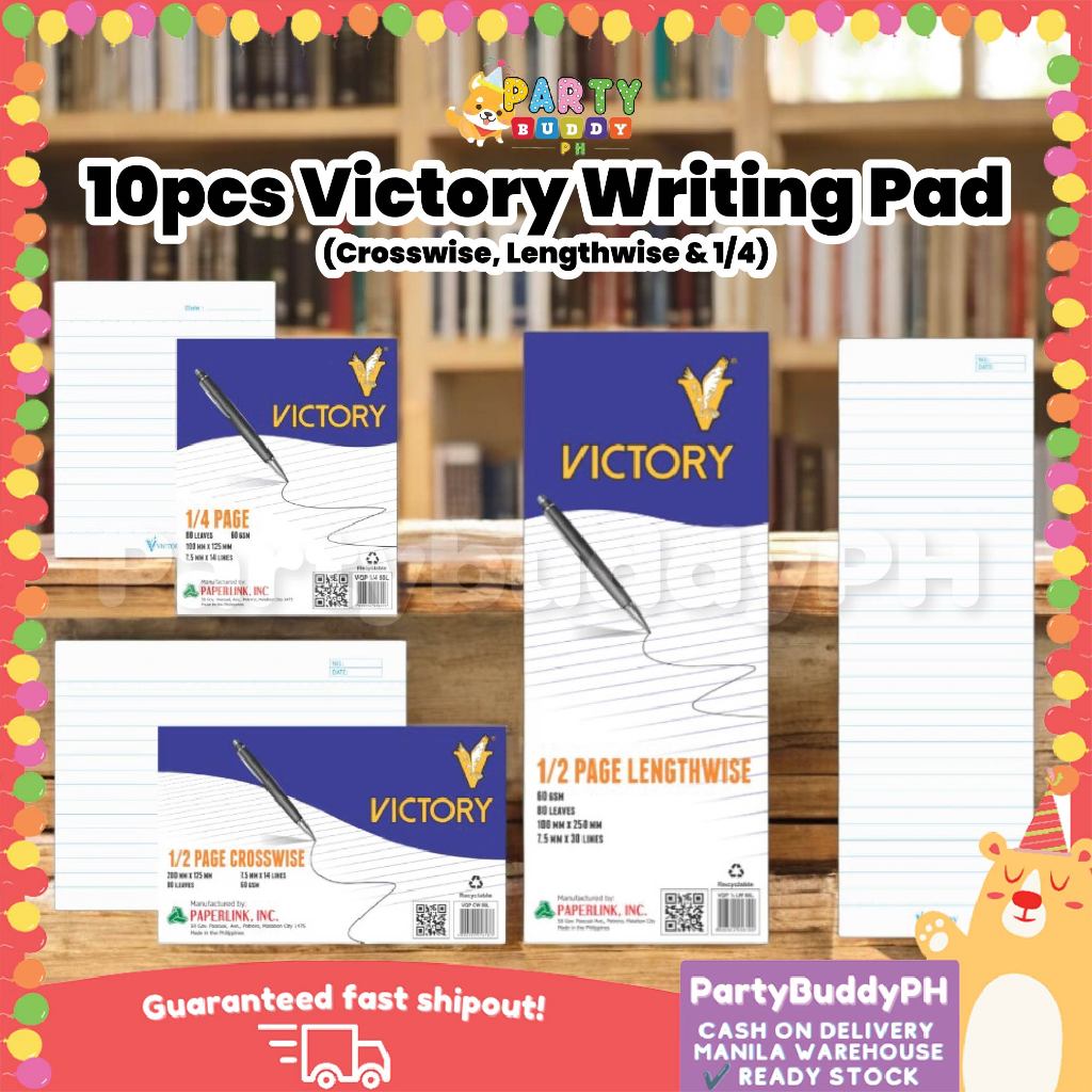 10pcs Victory Writing Pad Crosswise Lengthwise and 1/4 school paper ...
