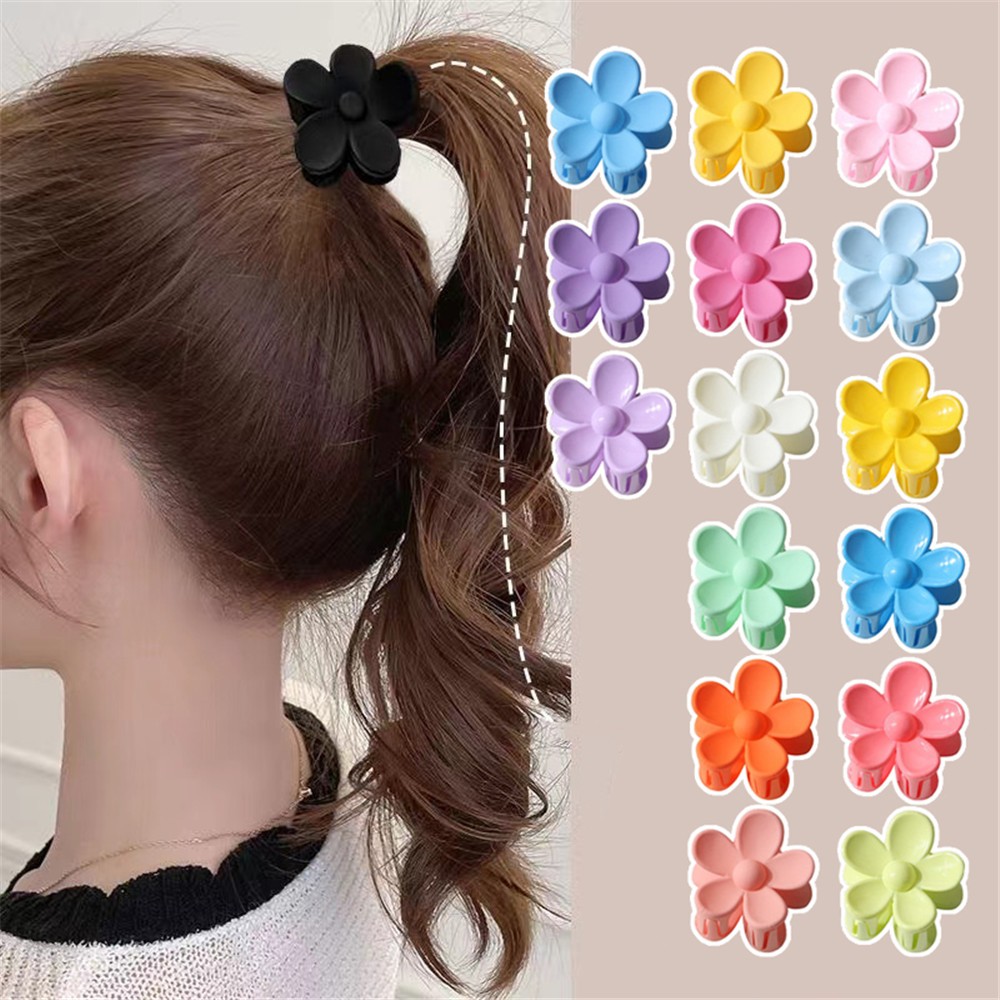 3.5CM Flower Hair Clip Girls Ponytail Fixed New Spring Color Petal ...
