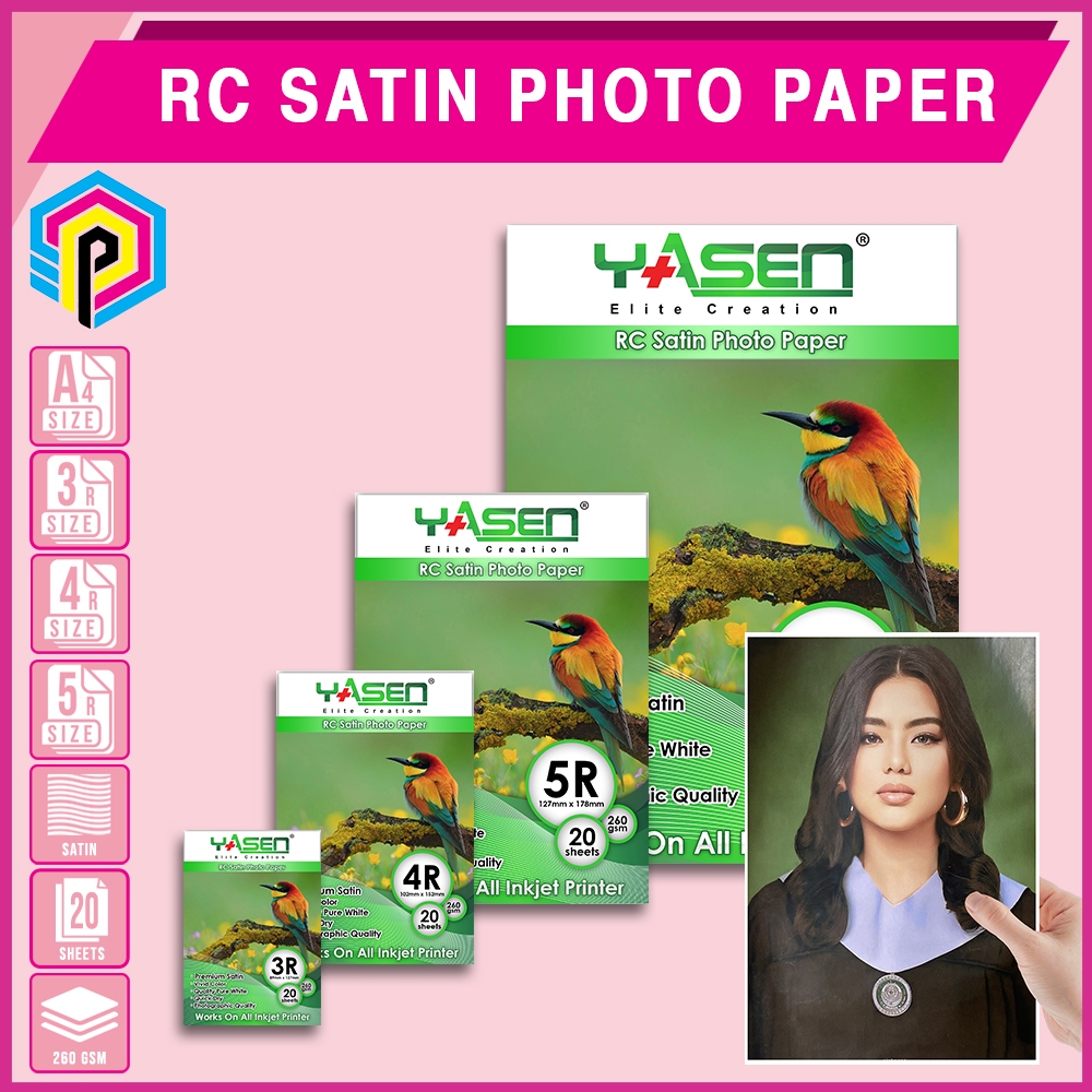 Yasen RC Satin Photo Paper 260gsm A4 | 5R | 4R | 3R Size Resin Coated ...
