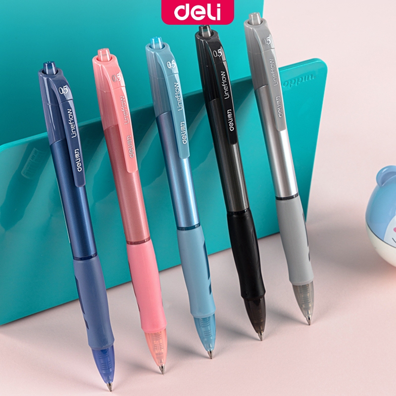 Deli 0.5mm Smooth Office Neutral Pen Spring Head Black Ink 1pc S08-B ...