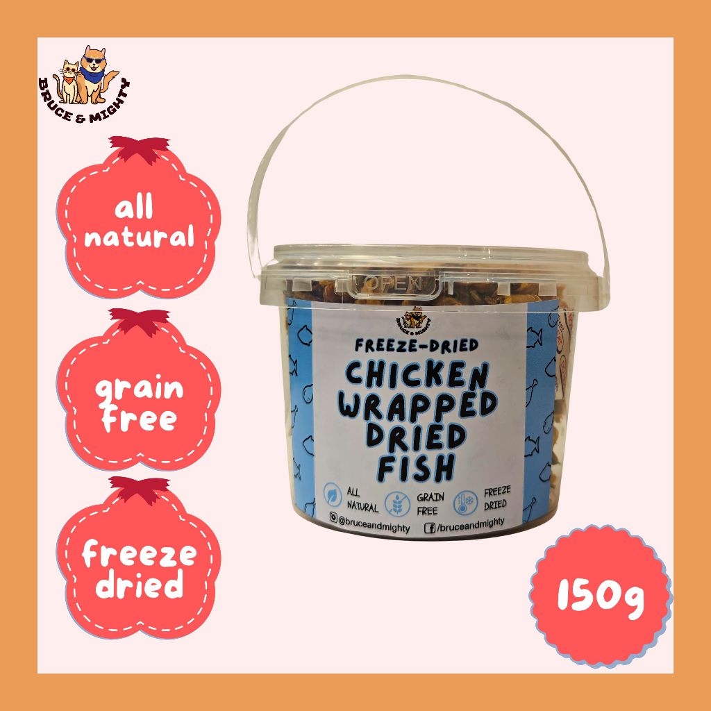 Freeze-dried chicken wrapped fish for dog pets yummy treats 150g ...
