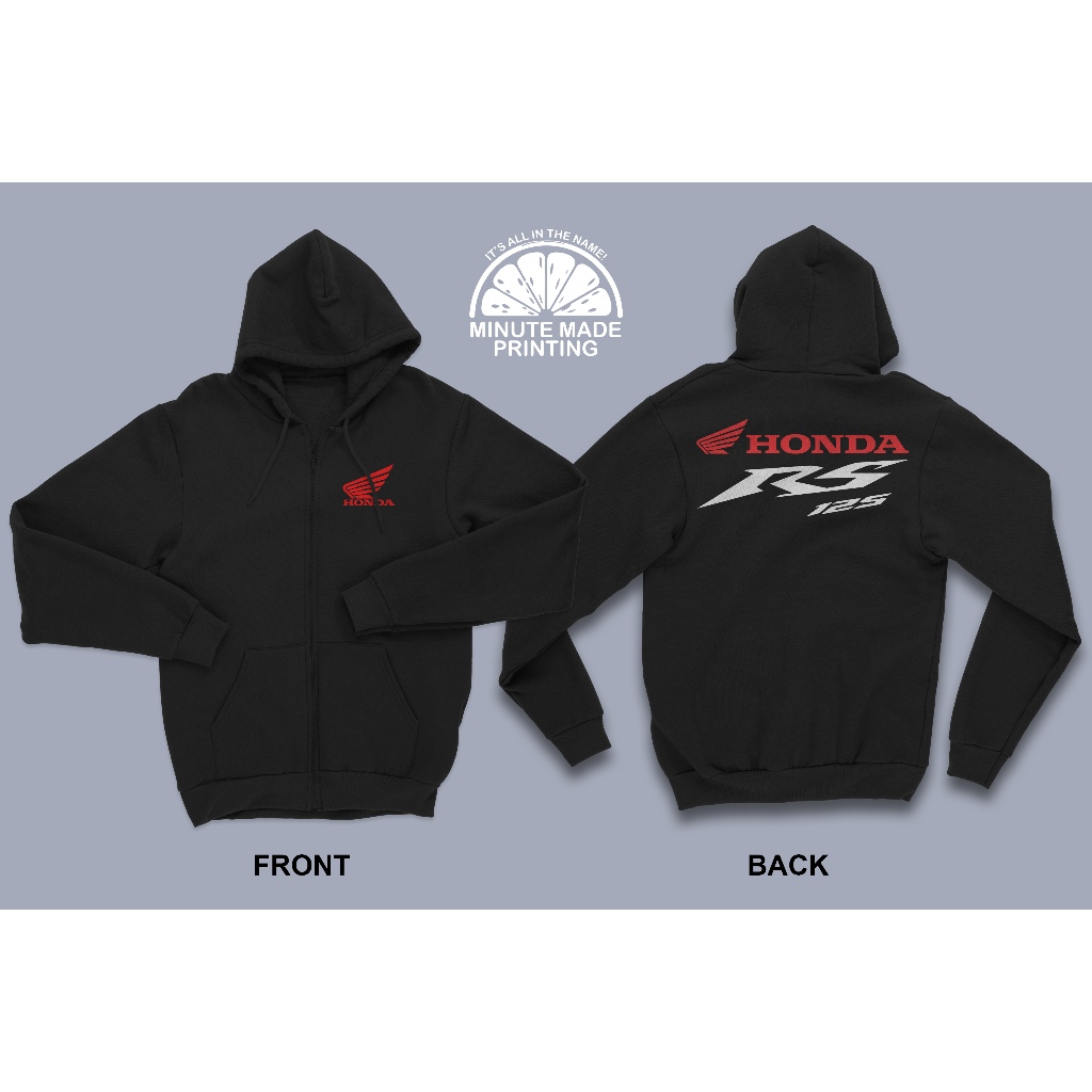 HONDA RS HOODIE WITH ZIPPER MOTORCYCLE RIDER JACKET HEAVY BLEND ...