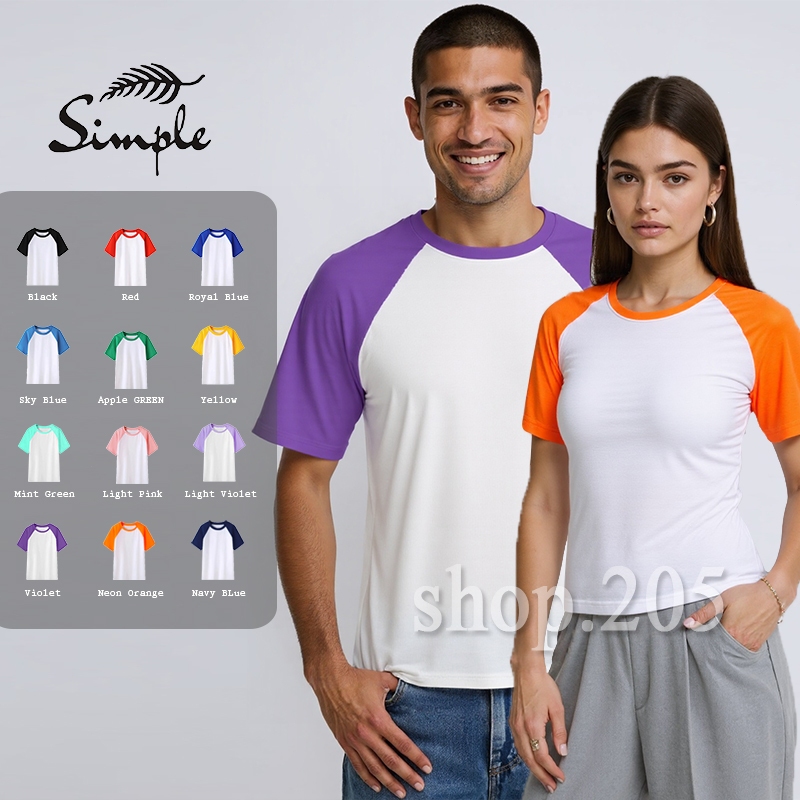 Simple Raglan Two Tone Active Drifit Solid Color Round Neck unisex T ...
