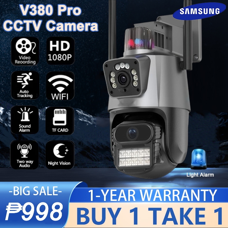 BUY 1 TAKE 1 V380 Pro CCTV Camera Outdoor 4K Dual Lens Connect ...