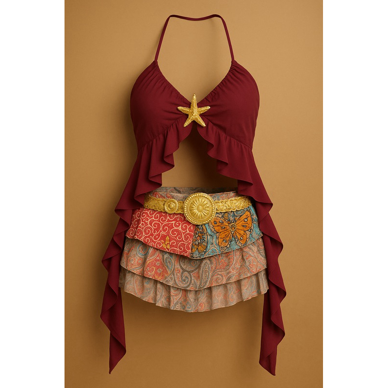 Rhea ruffled top burgundy | Shopee Philippines