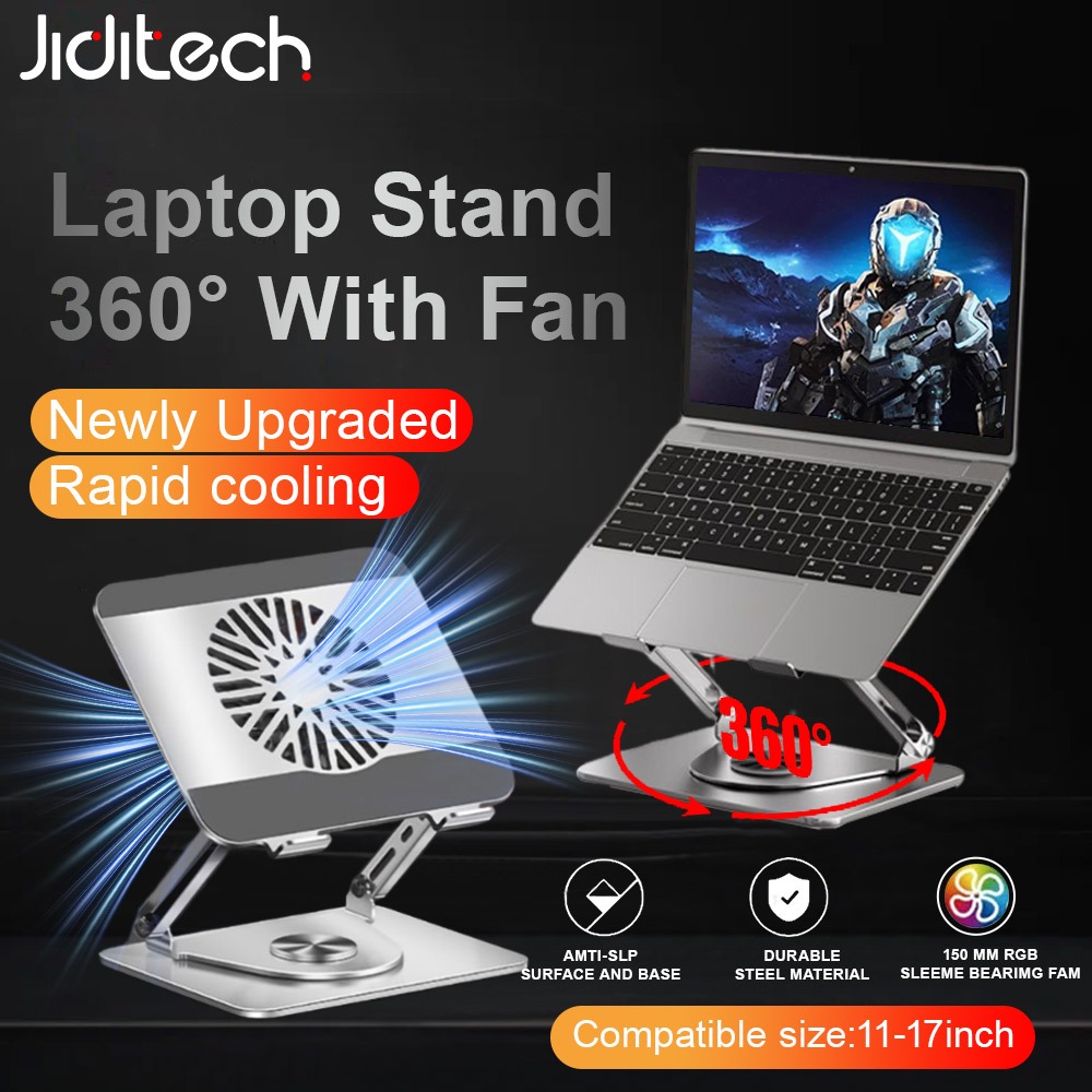 Jiditech 360 °Rotatable Bracket Adjustment With Fan Laptop cooling ...