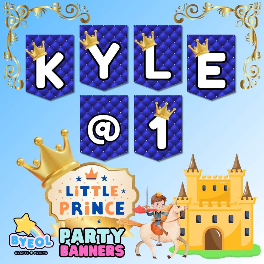byeolprints BIRTHDAY PARTY BANNER LITTLE PRINCE THEMED w/ string ...
