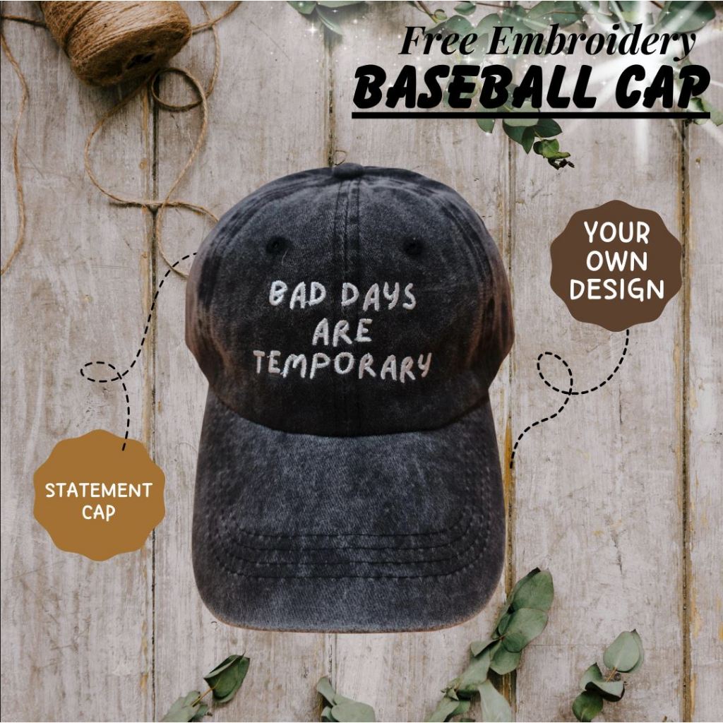 Name Embroidered Fitted Cap Personalized Embroidered Cotton