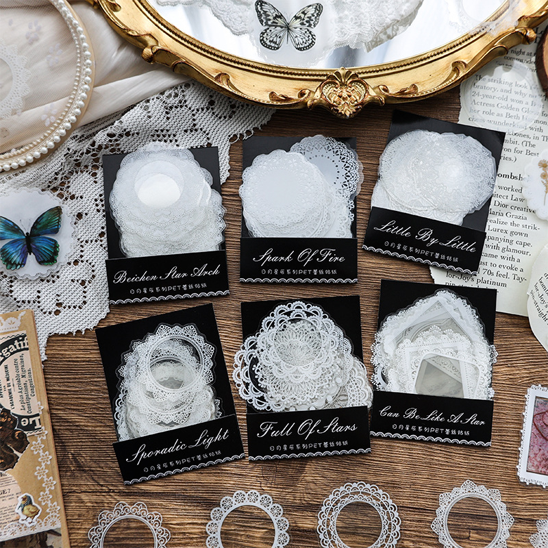 30pcs/pack Waterproof transparent PET Lace stickers | Shopee Philippines