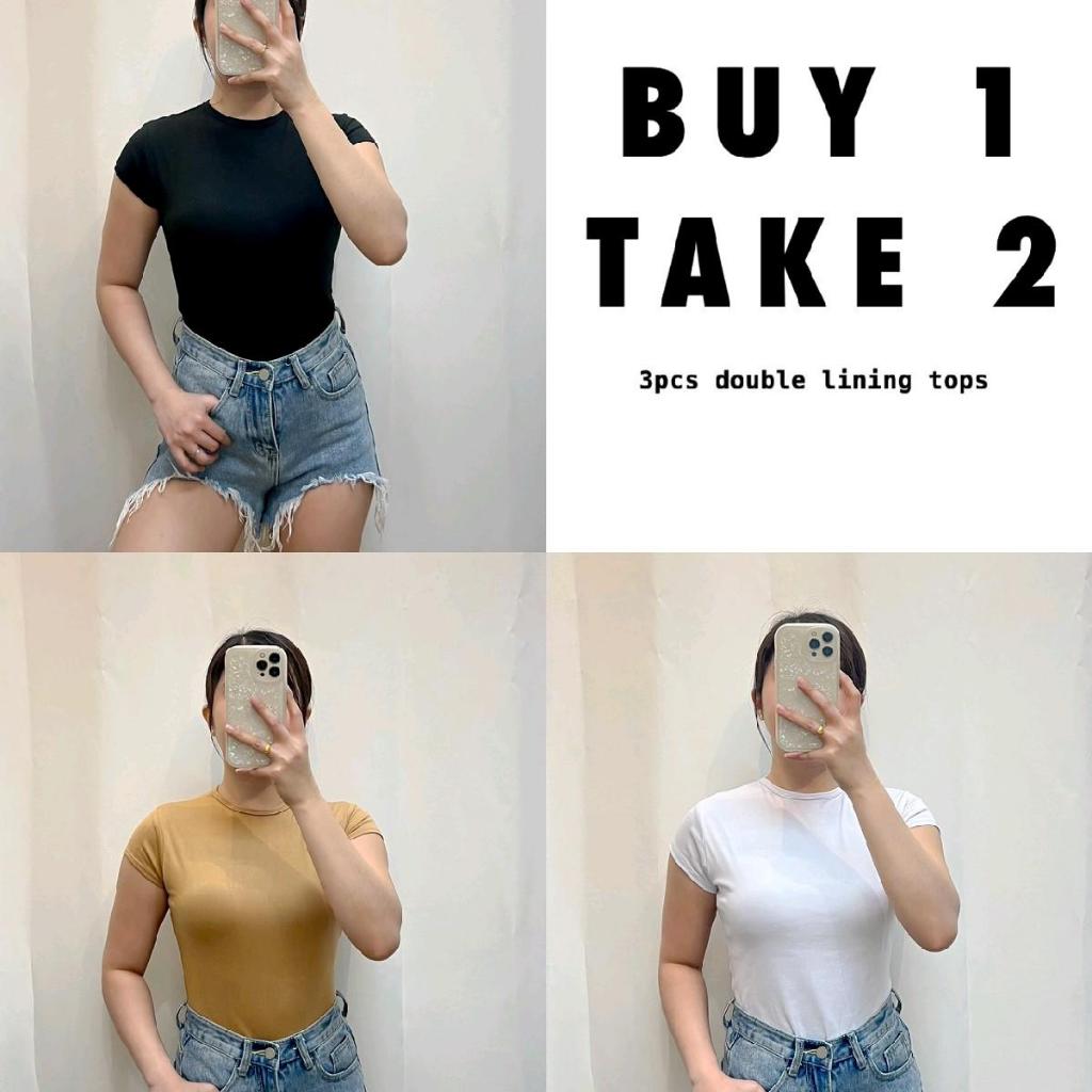 Basic Double Lining Tops BUY 1 TAKE 2 - Quality Tahi | Shopee Philippines