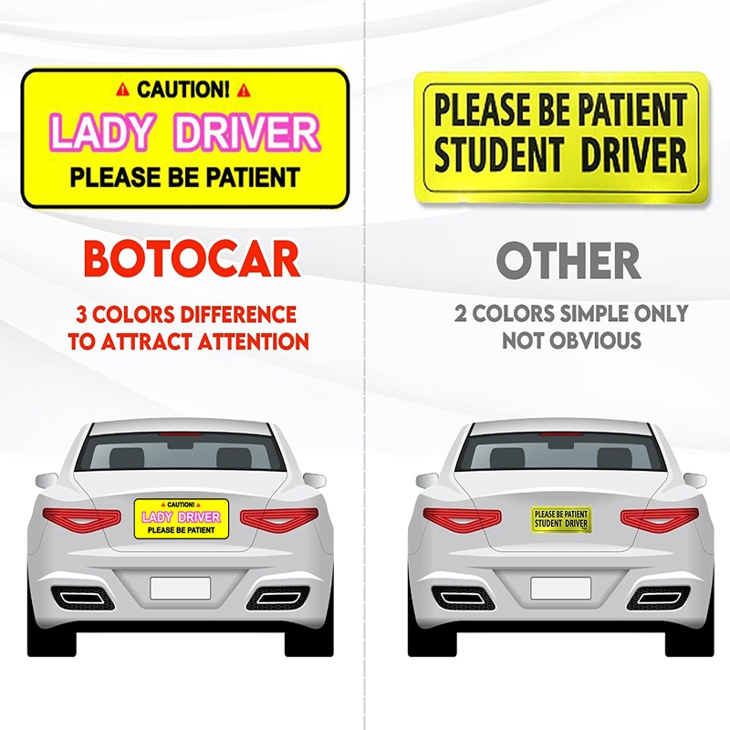 Lady Driver Sign Magnetic Student Driver Car Reflective Sticker ...