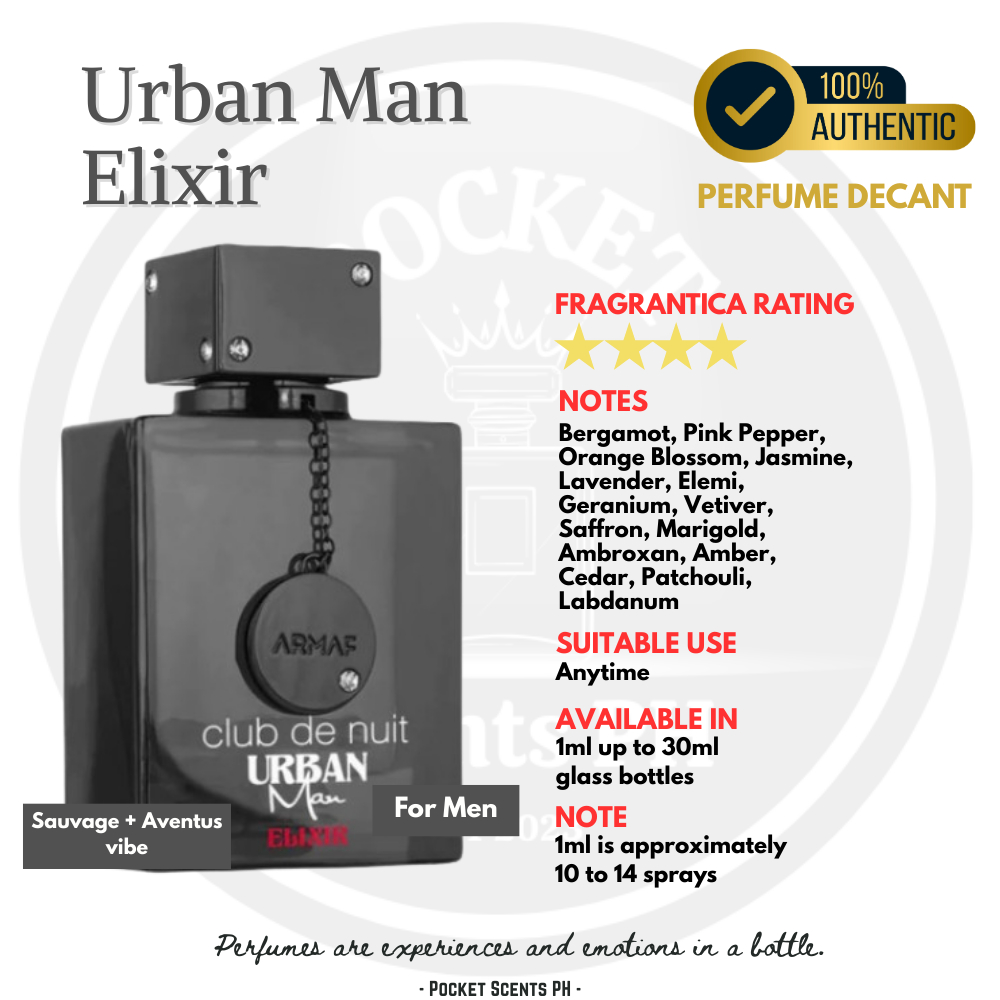 Urban Man Elixir - 1ml to 5ml - [PERFUME DECANT] | Shopee Philippines