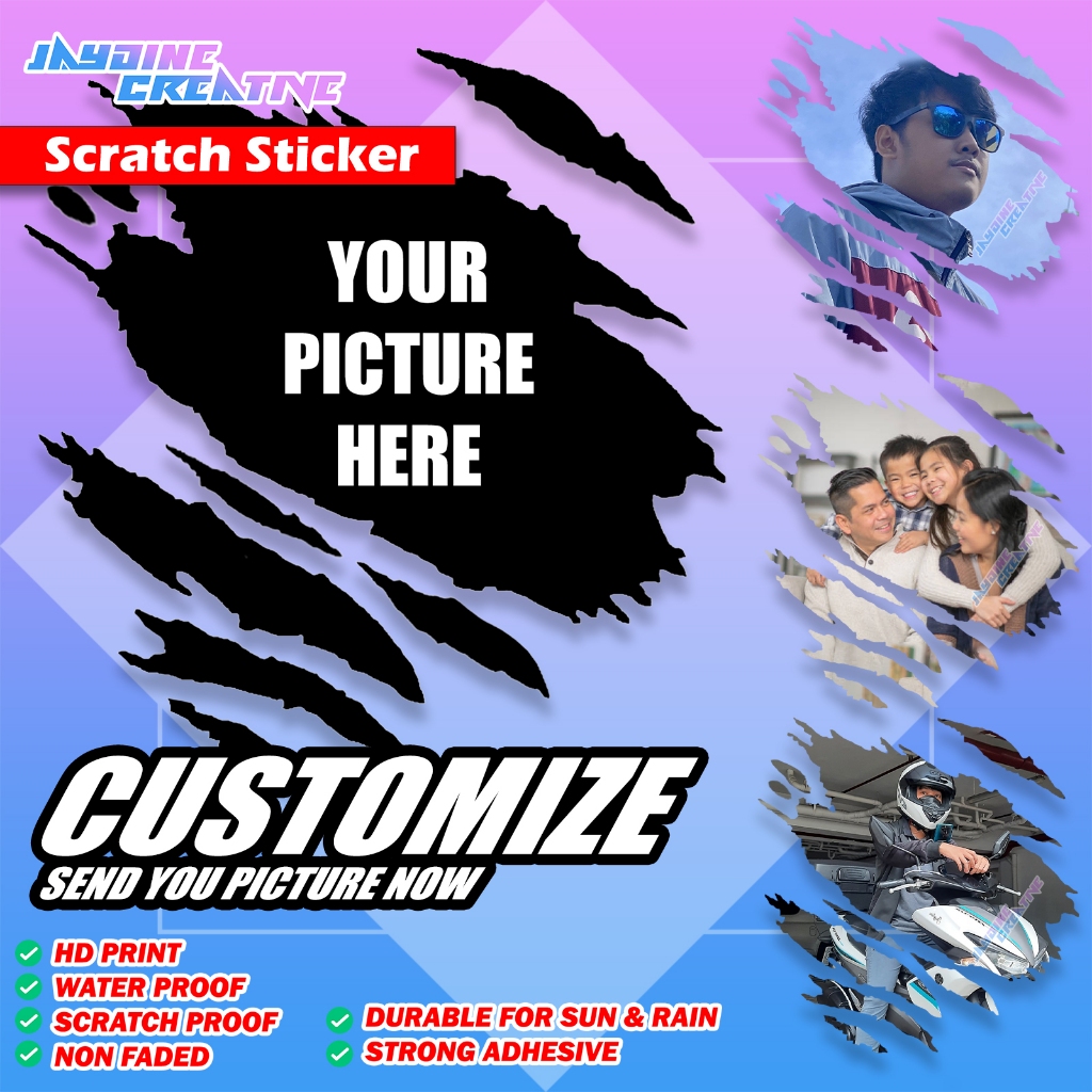 Scratch Design Custom Sticker , Indoor Outdoor Vinyl Sticker ...