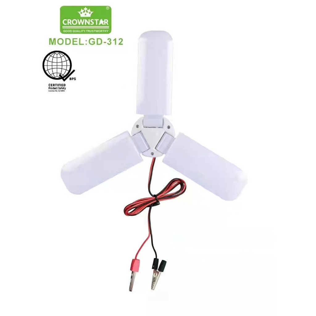 GDLITE Crownstar GD-312 45W LED light Ceiling fan solar bulb w/clip ...