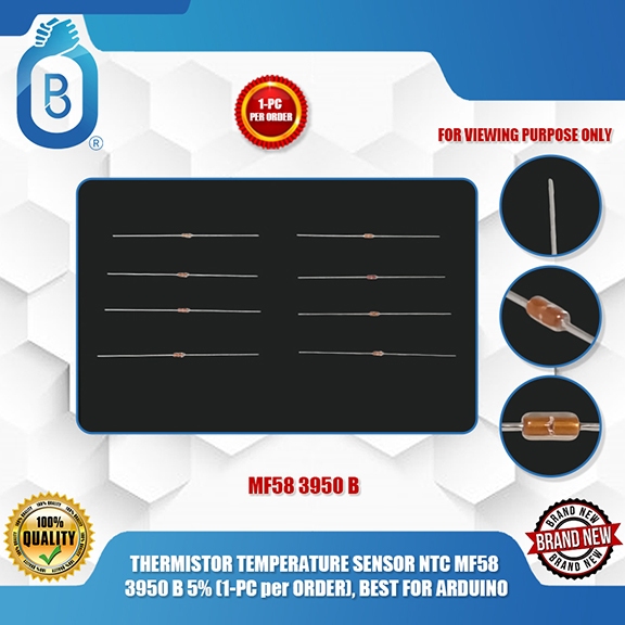 500pcs NTC MF58 Thermistor Temperature Sensor – 10K Ohm, B3950, 5% Tolerance – Smw Brand