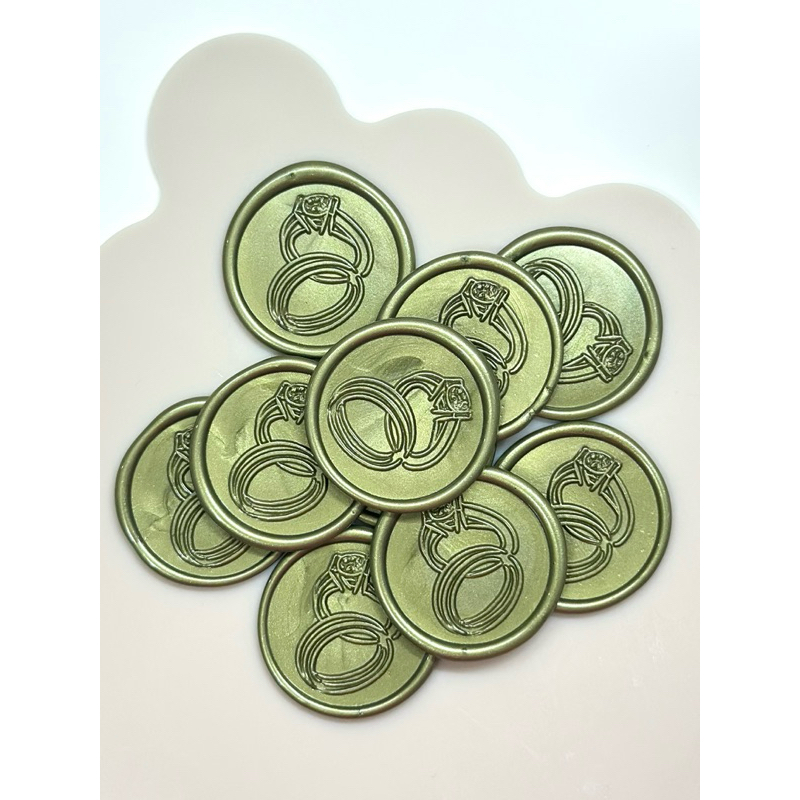 Ships in 1–2 Days | SET OF 10 | Wedding Rings #1 Wax Seal stickers ...