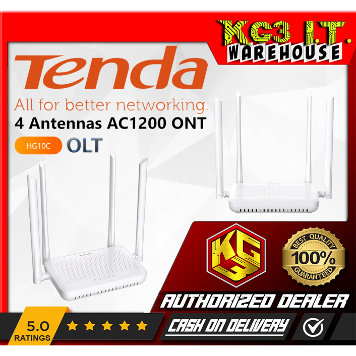 Tenda HG10C AC1200 Dualband Wi-Fi xPON ONT Fiber Optic Router | Shopee ...