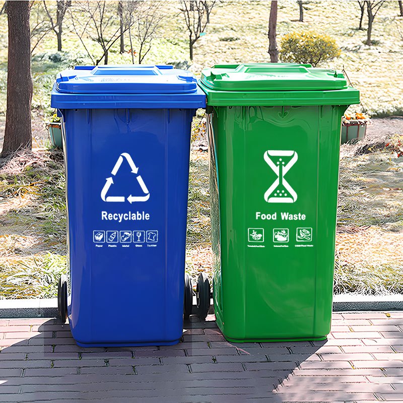 240L Trash Bin Big Outdoor Sanitation Impact Resistant Garbage Bin ...